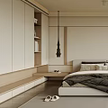 Minimalist Modern Bedroom Interior Design With Natural Light Wooden Headboard And Greenery View