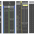 Road Infrastructure Design With Multiple Lanes Directional Arrows And Traffic Markings 3d model