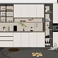 Modern Wine Cabinet Cream Wine Cabinet 3d model