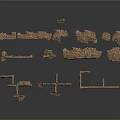 Ancient Terracotta Fragments Displayed As Historical Artifact Pieces On Dark Background
