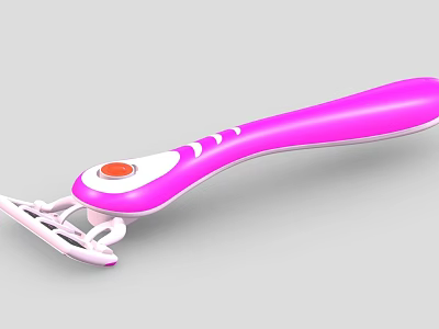 Pink Razor Bathroom Accessory With Ergonomic Handle For Smooth Skin Care 3d model