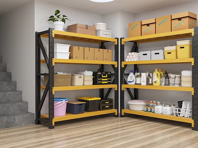 Heavy Duty Multi Tier Metal Storage Shelves For Home Sundries And Household Goods Organization 3d model