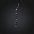 Black Decorative Bow With Metallic Finish And Intricate Design Details On Dark Background