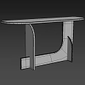 Modern Marble Console Table With Unique Base Design For Interior Decor 3d model