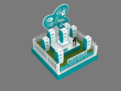 Modern Booth Milk Products Display 3d model Modern Booth Milk Products Display 3d model