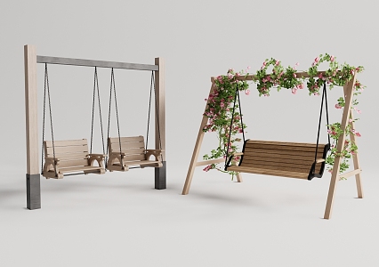 Modern Outdoor Swing Courtyard Swing Chair Hanging Chair Outdoor Rocking Chair 3d model