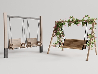 Modern Outdoor Swing Courtyard Swing Chair Hanging Chair Outdoor Rocking Chair 3d model