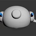 Cute 3D Robot Character In White Blue With Smiling Face And Cartoon Design