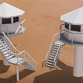 Two Camouflage Military Tanks In Desert Terrain With Heavy Weapon Systems