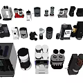 Various Types Of Modern Kitchen Appliances Displaying Coffee Makers Blenders And Electric Tools