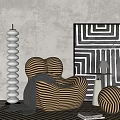 Modern Lazy Sofa Lazy Sofa Side Combination 3d model