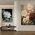 Realistic Botanical Paintings With Colorful Peonies And Roses For Indoor Wall Decor