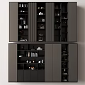 Modern Display Cabinet With Multiple Shelves And Decorative Items For Home 3d model