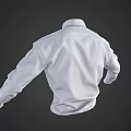 Elegant White Cotton Long Sleeve Button Down Shirt For Formal Wear