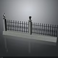 Ornate Iron Fence With Stone Base And Decorative Pillars Featuring Ornamental Design