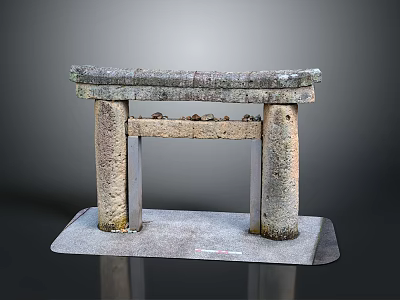 Traditional Rustic Stone Archway Structure With Columns And Lintel Top 3d model
