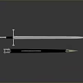 Medieval Weapon Sword With Polished Metal Blade Ornate Hilt And Sheath