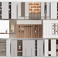 Modern Console and Side Cabinets Interior Design With Storage Shelves and Open Compartments 3d model