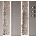 Modern Background Wall Design with Various Textured Stone and Wooden Panels