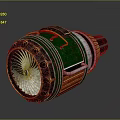 Booster sci-fi switch flame booster aircraft engine switch electronic switch power switch 3d model