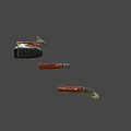 Three Guns With Varying Barrel Lengths Wooden Stocks And Black Barrels