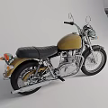 Classic Vintage Motorcycle With Yellow Tank Black Seat Chrome Details And Retro Styling