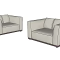 Italian Minismal Style Single Sofa 3d model