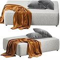 Cozy Gray Sectional Sofa With Orange Blanket And Soft Gray Pillows