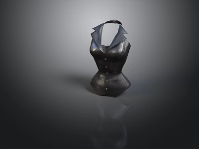 Unique Black Metal Corset Shaped Household Item For Modern Home Decor 3d model