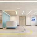 Modern Hospital Outpatient Clinic Ultrasound Department Nurse Station And Corridor