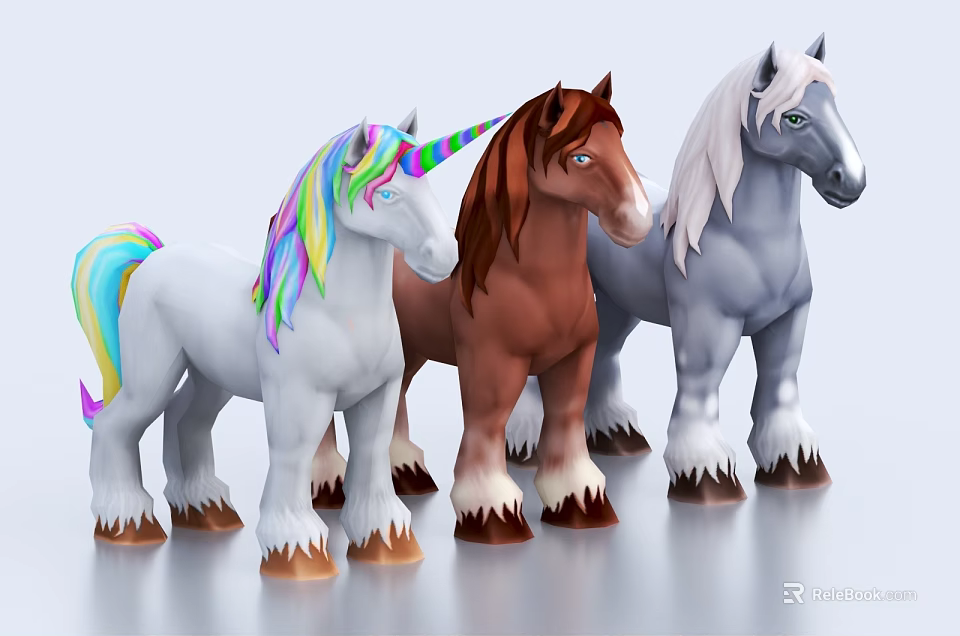 Colorful Reptile Figurines With Unique Patterns And Detailed Textures On 3d model 