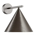 Sleek Modern Wall Light With Metallic Conical Shade And Round Base Design