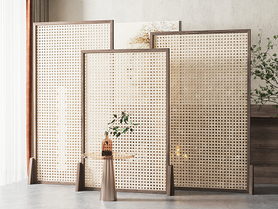 New Chinese-style partition screen partition combination 3d model