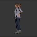 Two Women Standing In Light Purple Cardigans Dark Tops Pants And Gray Boots