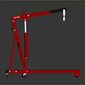 Red Car Lifting Crane With Stable Base And Hanging Hook