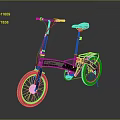 Modern Folding Bicycle With Compact Frame Comfortable Seat And Sturdy Wheels 3d model