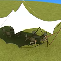 Industrial Equipment White Tensile Membrane Canopy With Supporting Frame For Outdoor Use