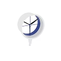 Modern Wind Turbine Construction Component With White Circular Housing Blue Ring And Black Blades