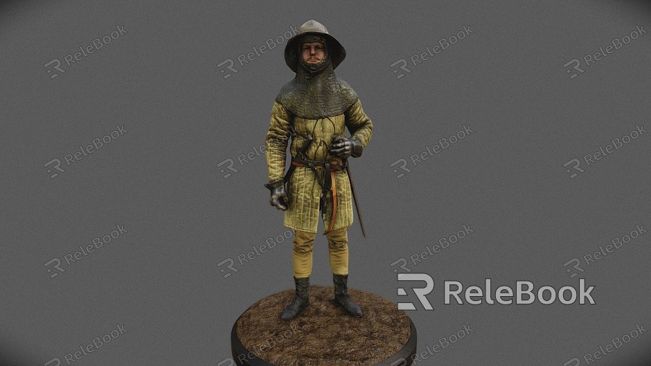 Light armed medieval knight model