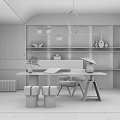 Modern study 3d model