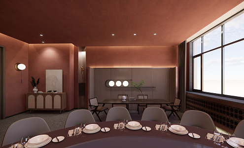 Modern private room Catering private room 3d model