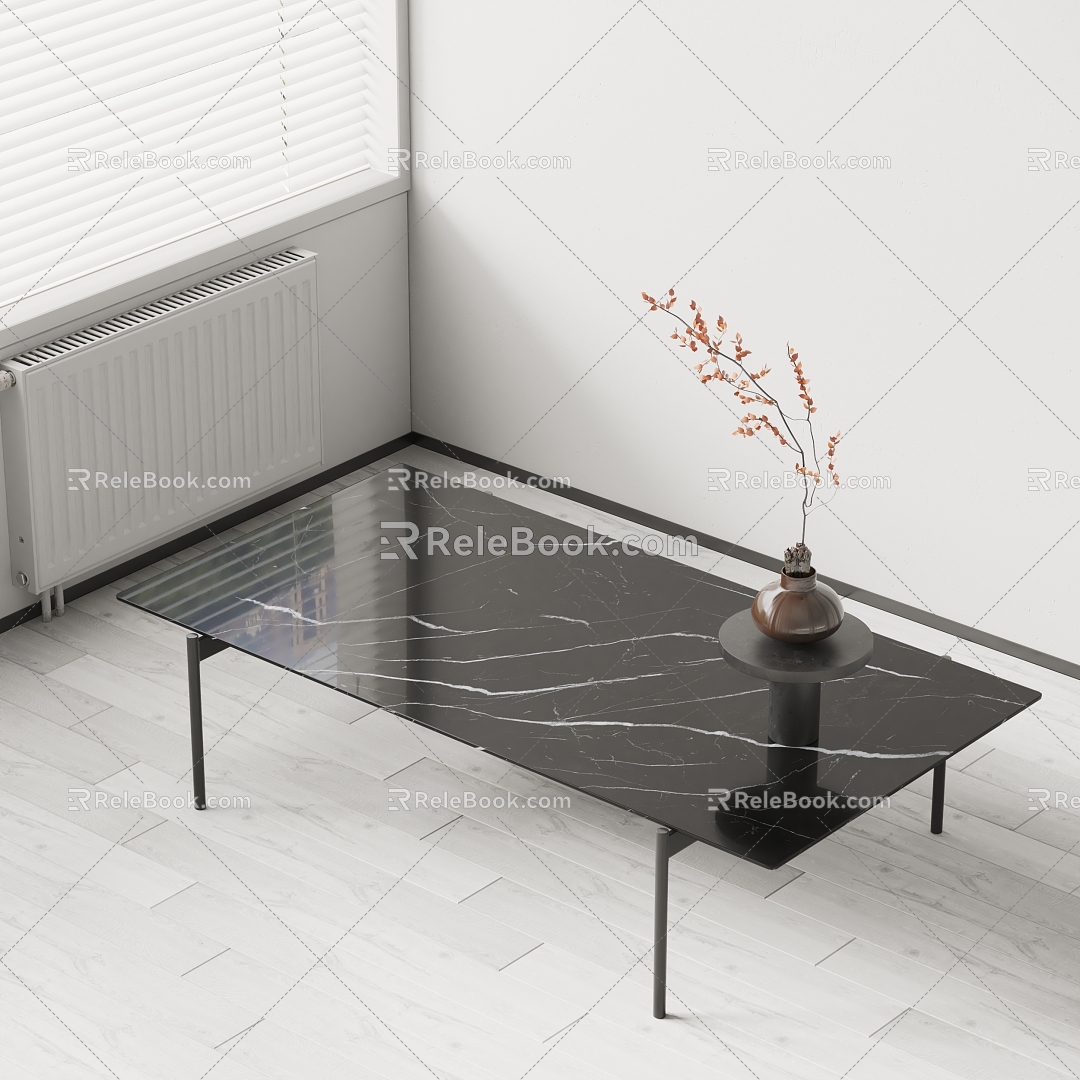 Vitra Modern Coffee Table Marble Coffee Table 3d model