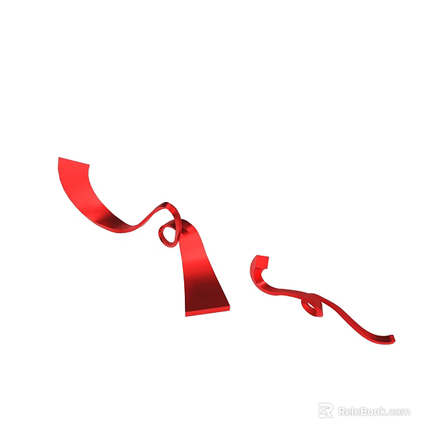 Elegant Red Curved Decorative Elements For Modern Interior Decoration 3d model 