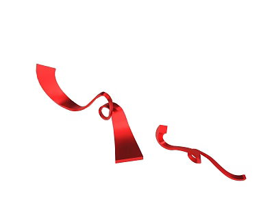 Elegant Red Curved Decorative Elements For Modern Interior Decoration 3d model