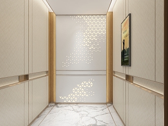 modern elevator car entrance hall elevator hall 3d model