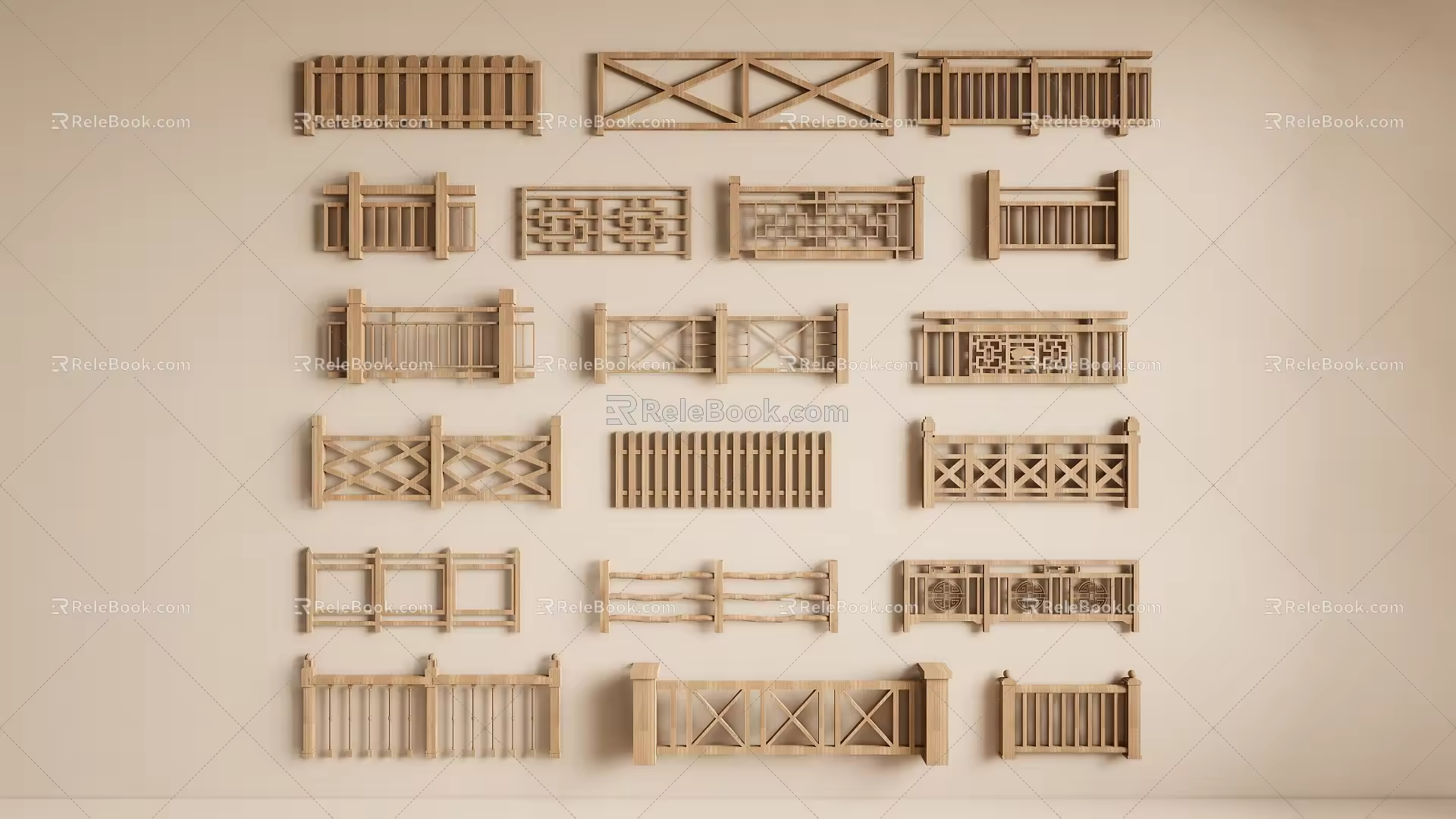 Railing Handrail Fence Railing 3d model