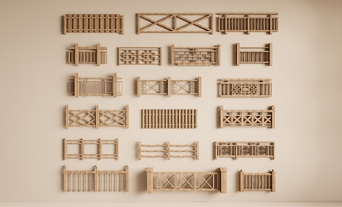 Railing Handrail Fence Railing 3d model