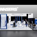 WISPRS Trade Show Booth With Modern Design Brand Signage And Product Display Counters