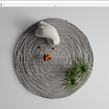 Round Carpet White Bear Lazy Sofa 3d model