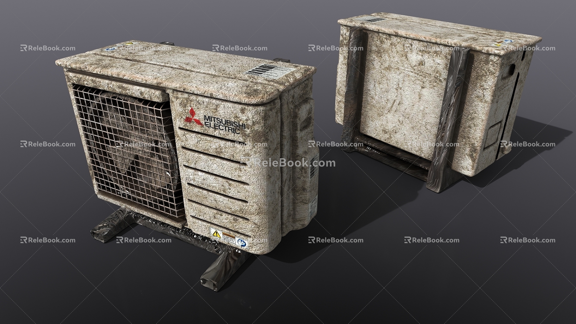 Old air conditioner host 3d model